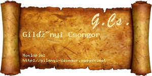 Gilányi Csongor névjegykártya